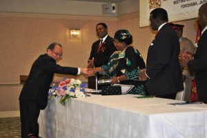 Her Excellency Dr. Joyce Banda, President of the Republic of Malawi, was among the leaders invited by the Prime Minister. Her Excellency President Banda is currently attending the TICAD V, which officially opened on June 1, 2013 at the Pacifico Yokohama