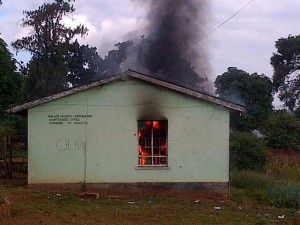 Chiwembe polling station in BT set on fire.Voters say no voting materials until 11am.
