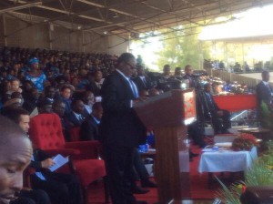 Mutharika giving his inauguration speech