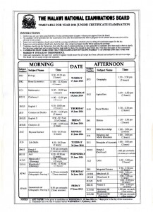 MSCE Timetable