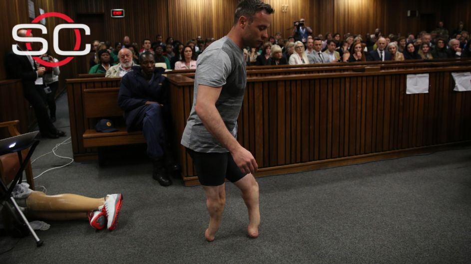 Pistorius walks on stumps to show court his disability