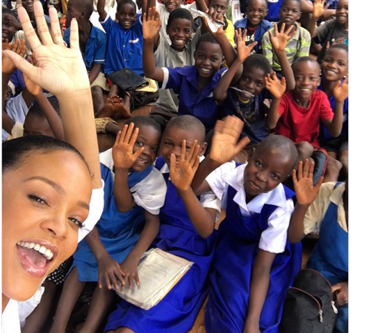 Rihanna confessed  to have good time in Malawi, playing soccer with Children