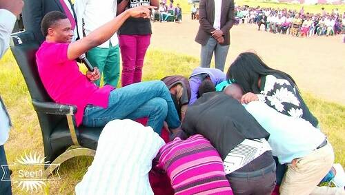Pastor Forces Church Members to Kiss His Shoes for Miracle (Photos)