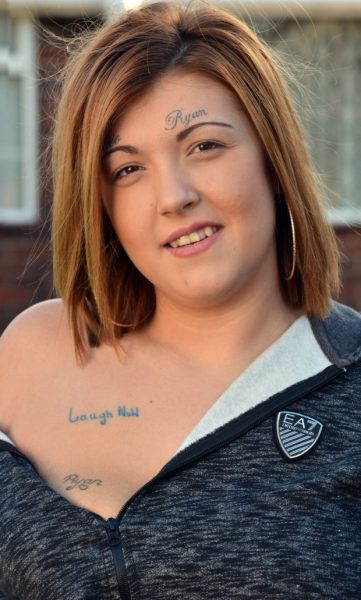 See The Reason Why This Lady Has Her Boyfriend`s Name Tattooed On Her Forehead