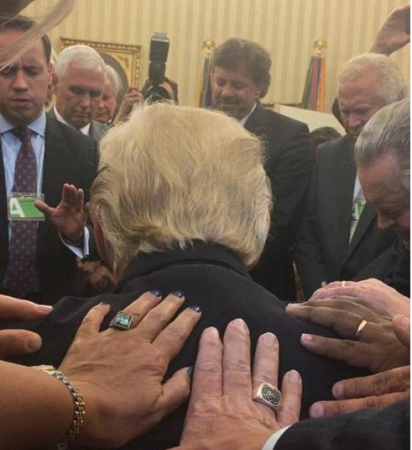 Pastors Lay Hands, Pray For President Trump In White House (photos)