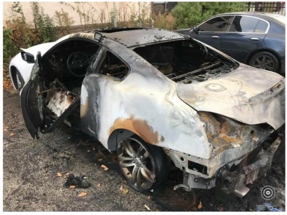 Woman Reportedly Burns Her Boyfriend’s Multi-million dollars Car After He Dumped Her (Photos)