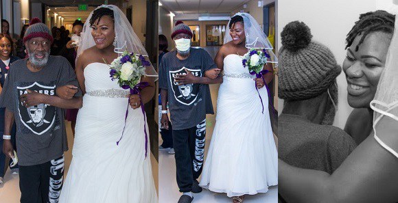 Lady Who Held Her Wedding in the Hospital for Her Sick Dad, Reveals He Has Died