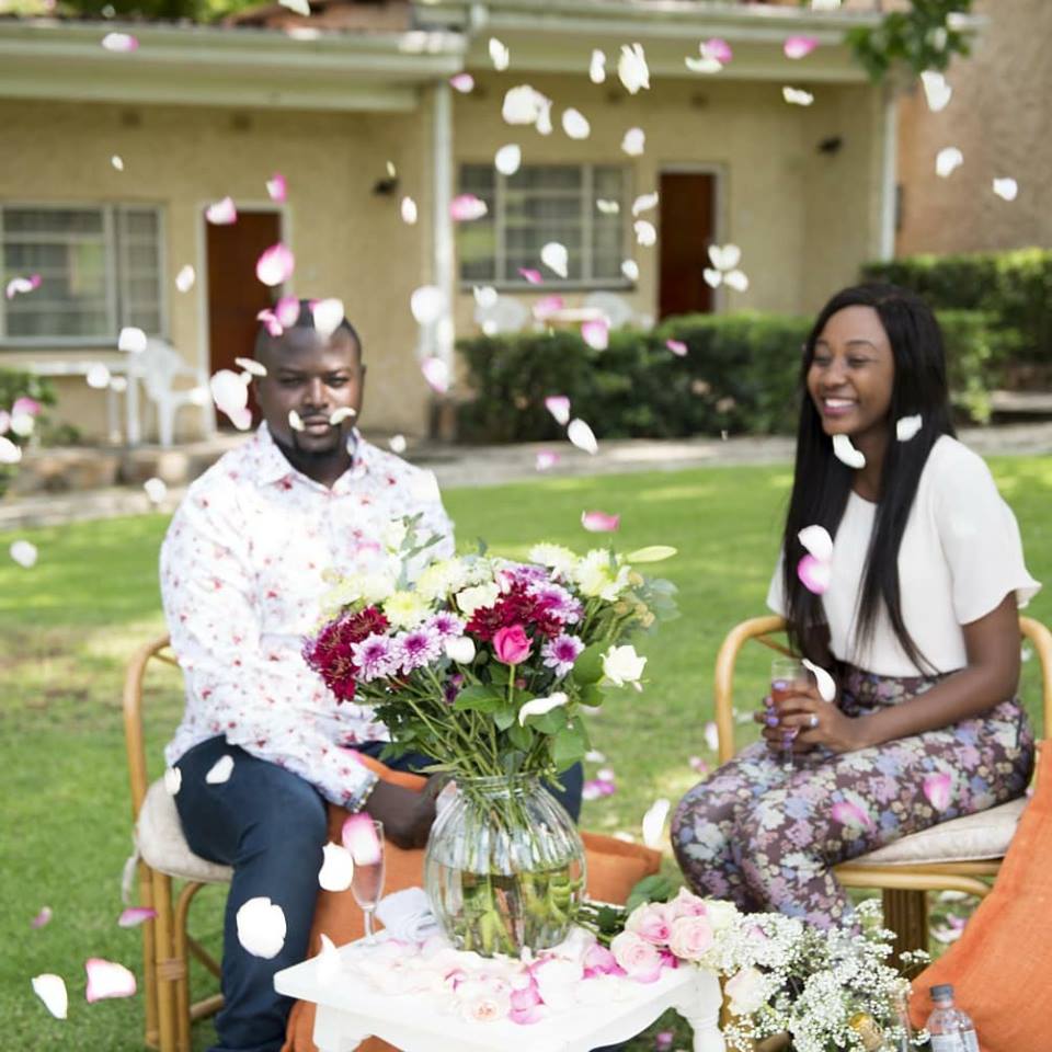 Gwamba Proposes to his Long-Time Partner in a Grand Style, Arrives on Helicopter (See Photos)