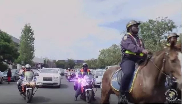 Pastor Arrives in Church on Rolls Royce, Horses & Police Entourage (Photos)