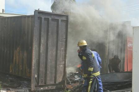 Peoples shop storeroom gutted down by fire