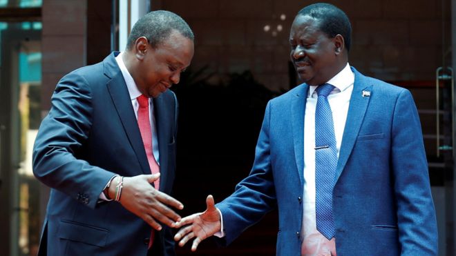 Kenyatta, Odinga meet for the first time