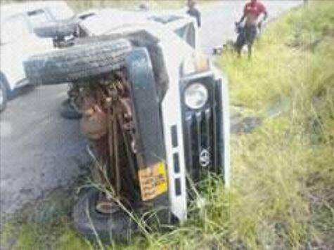 Five Escape Alive After Govt Vehicle Overturned in Mzuzu