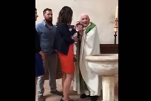 Priest Filmed Slapping Child During Baptism (Video)