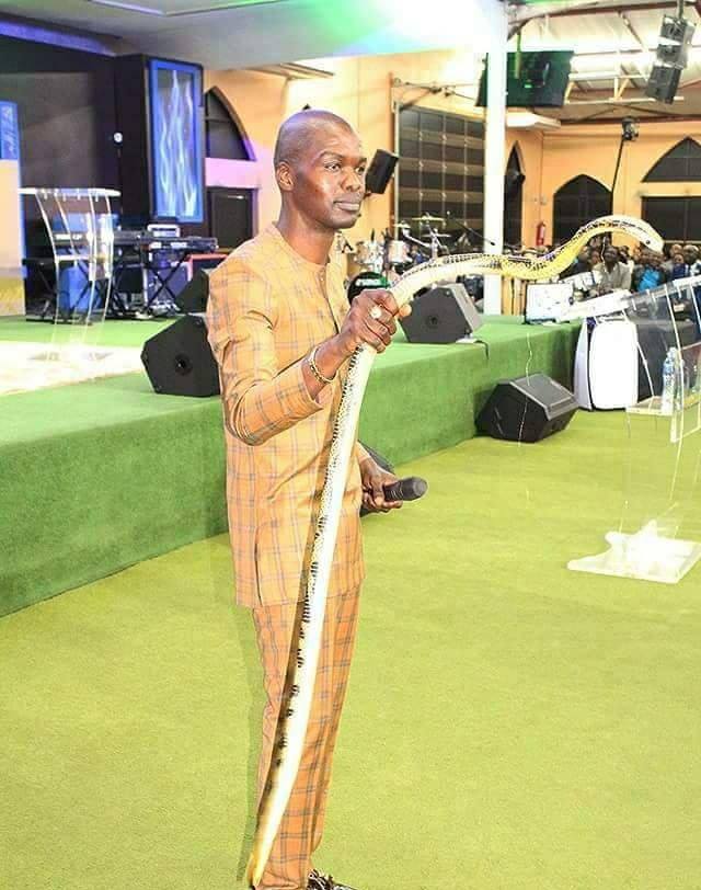 South African Prophet Uses Snake During Church Service