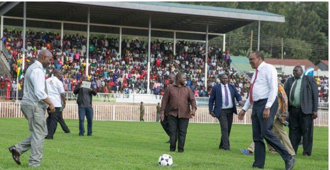 Kenyan President Uhuru Shows off Football Skills in a Penalty Shoot (Video)