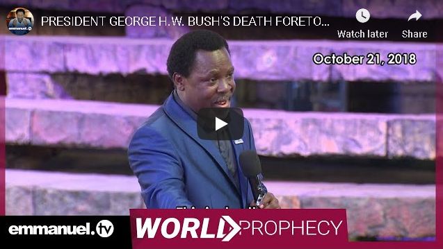 TB Joshua Claims he Prophesied Former U.S President George Bush’s Death (Watch Video)
