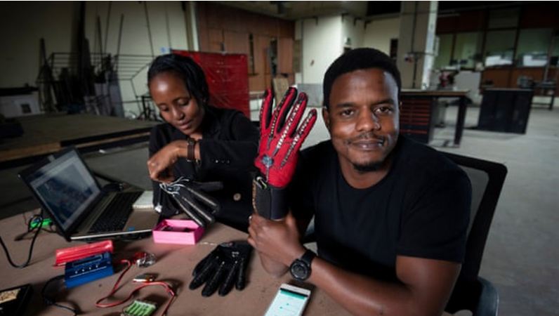 25-year-old Kenyan invents smart gloves that convert sign language movements into audio speech