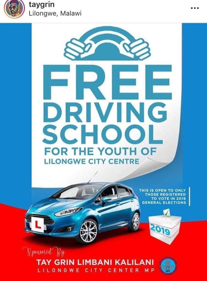 Tay Grin Introduces Free Driving School Lessons in Lilongwe City Centre