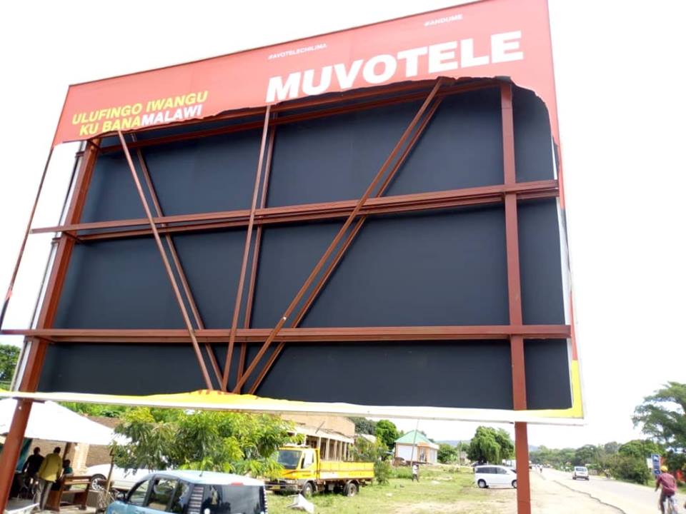 Chilima’s billboard vandalized in Karonga