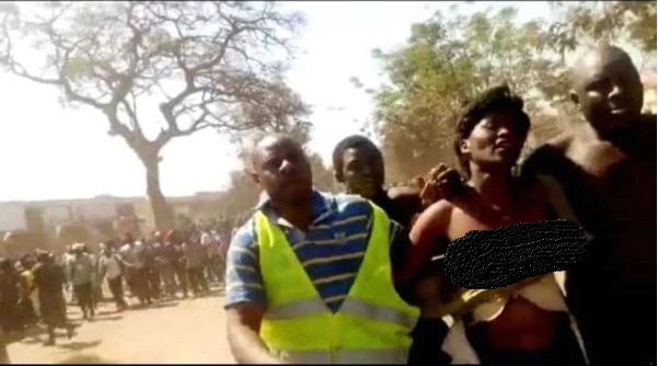 Protesters Strip Naked CID Female Cop, Activists Condemn the Act