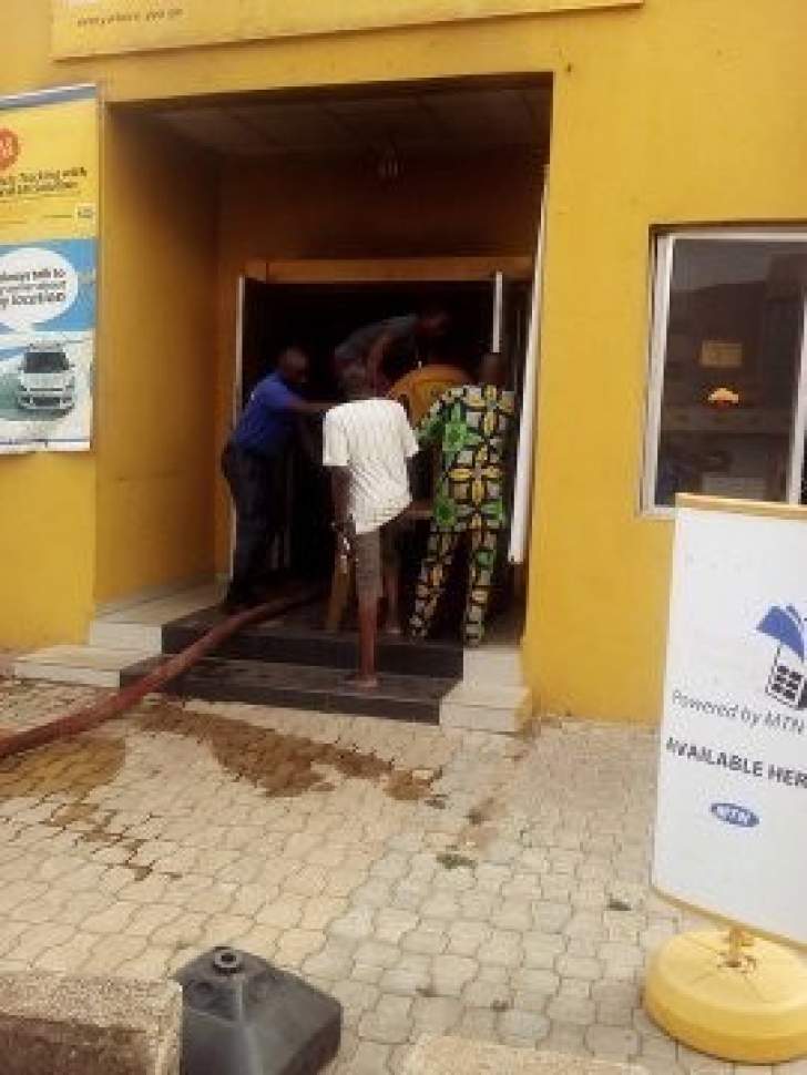 Xenophobia: Nigerians Set MTN Office on Fire in Lagos, Destroy Shoprite