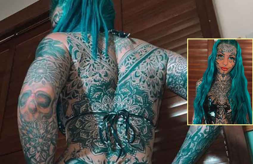 Woman spends millions covering entire body and face with