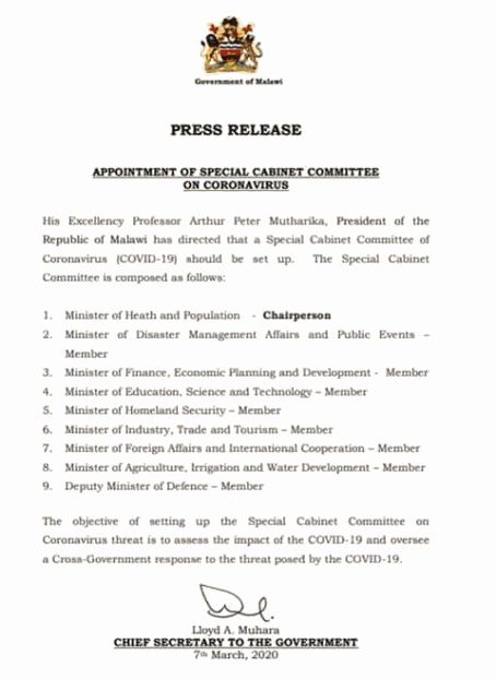 GOVT SETS UP SPECIAL CABINET COMMITTEE ON COVID-19