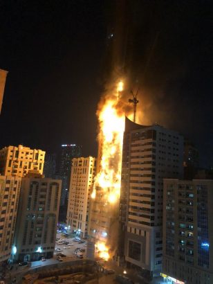 Watch A 48-Storey Building Gutted By Fire In UAE