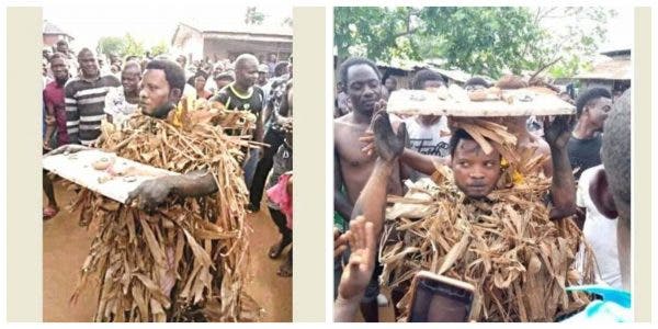 Nigerian Prophet Paraded After Being Caught Burying Charms In Someone’s House