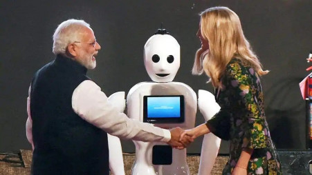 Mitra the robot helps COVID patients in India speak to loved ones