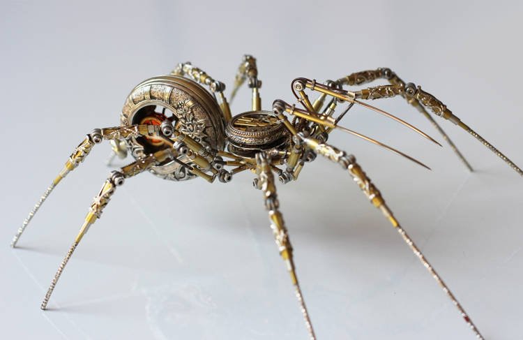 Artist Creates Steampunk Spiders Out of Various Mechanical Parts