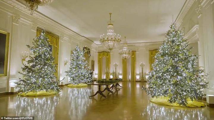 US First Lady Melania Trump unveils White House Christmas decorations for the last time as US first lady (Photos/Video)