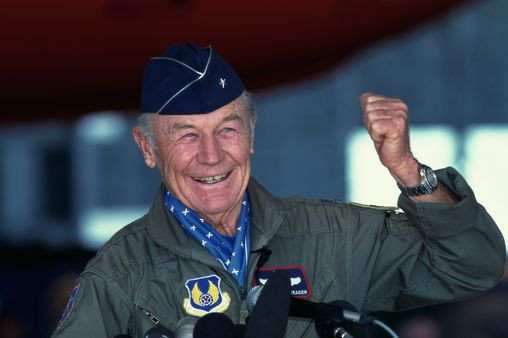 USA ‘greatest pilot’ Chuck Yeager who was first person to fly faster than speed of light dies aged 97