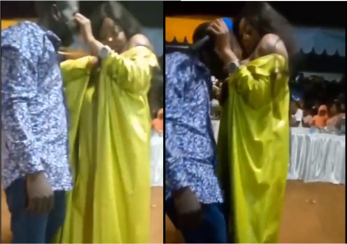 Ghanaian female Pastor gives man her breast to suck for healing (Video)