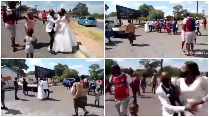 Wedding celebrations ruined as groom’s baby mama attacks the newlywed couple