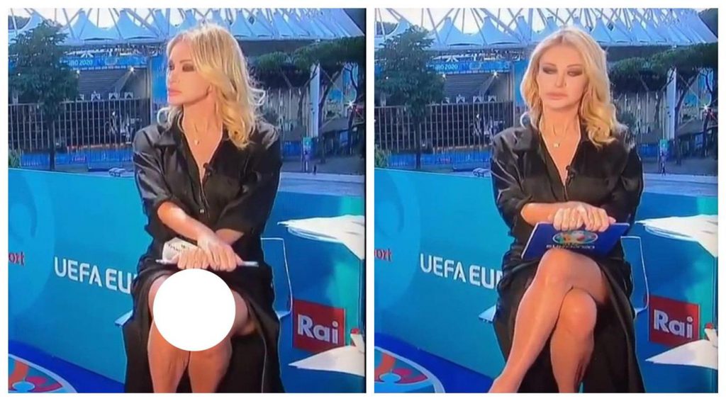 Italian TV presenter flashes private part on live TV
