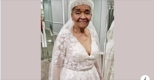 94-Year-Old Grandmother Fulfills Her Dream Of Wearing A Wedding Dress After 70 Years