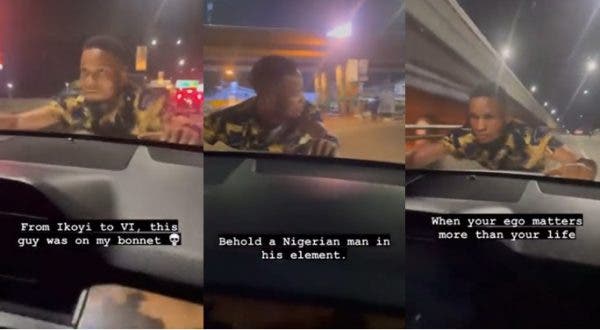 Man hangs on bonnet of a car after owner refused to pay ‘parking fee’