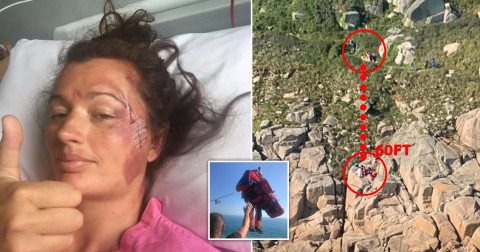 Woman Miraculously Survives After Falling 60ft Off Cliff Edge And Landing On Rocks