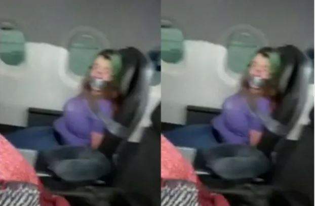 Passenger duct-taped to her seat after trying to open airplane door mid-flight