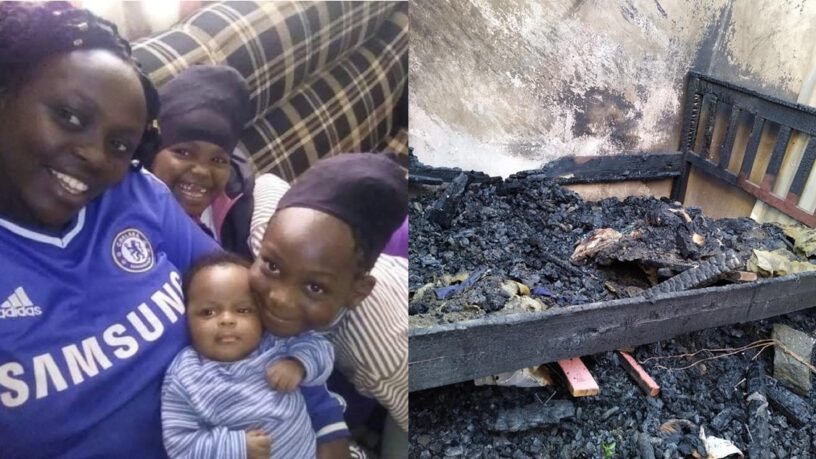 3 children burnt to death in A midnight fire after mother abandon them at home to go meet lover in a hotel