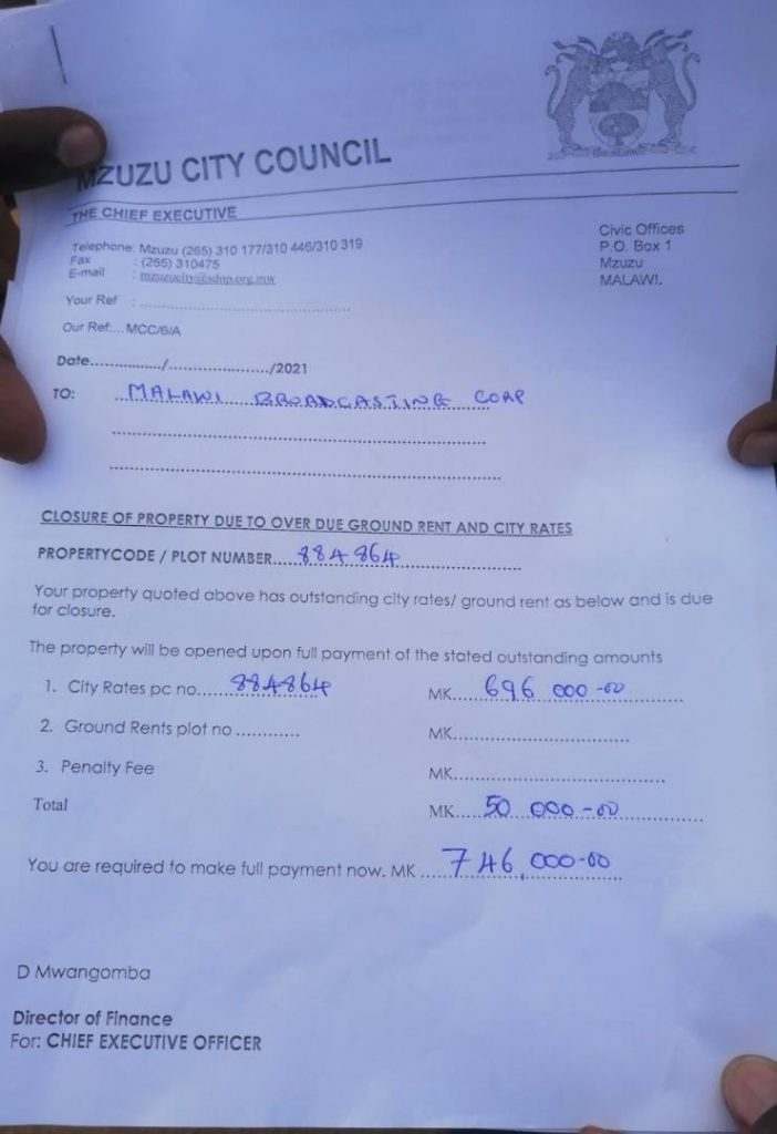 MBC owes Mzuzu City Council MK746,000