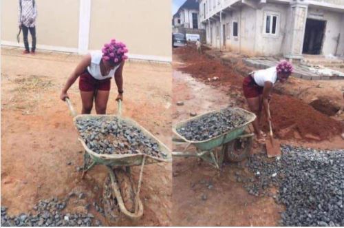 Man drags female friend to construction site, used her as labourer after she asked for money