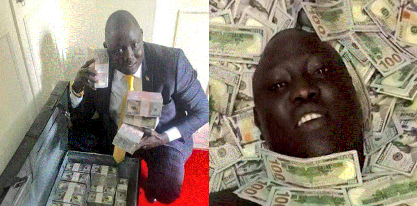 Man known for ‘swimming’ in dollars jailed in Uganda