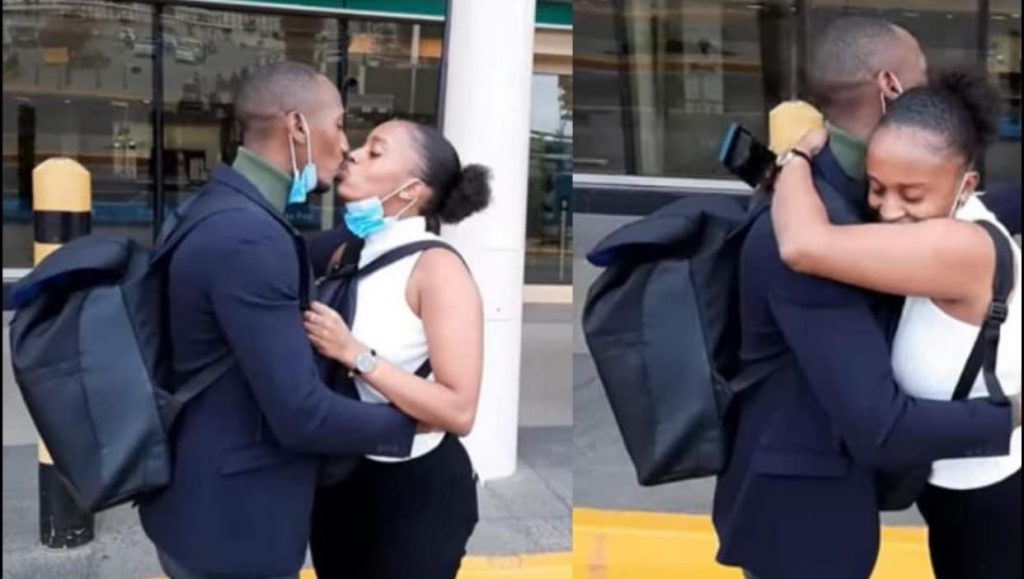 Lovers In Long-distance Relationship Meets At Airport