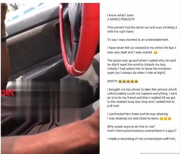 Woman shocked after a  driver m*sturbated in her presence while on a ride [Watch video ]