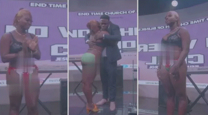 Shock as ladies flaunt their buttocks while giving testimony in church [Watch]