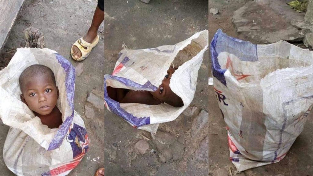 Man Wrapped His 3yr Old Son Inside a Rice Bag for Sell (Photos)