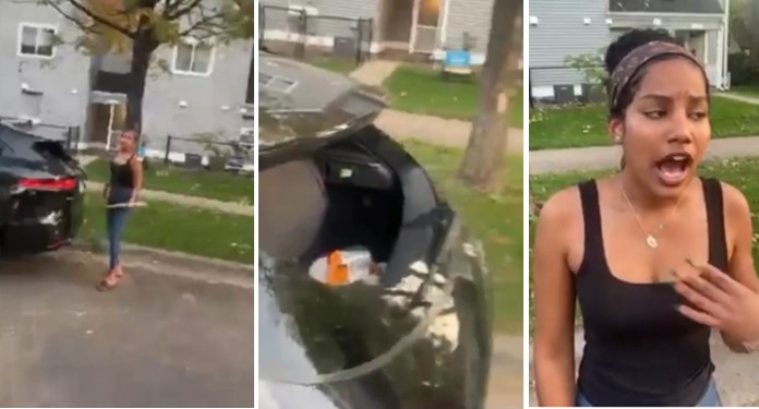 Drama as lady finds out she wrongly accused her boyfriend of cheating after destroying his car [Video]