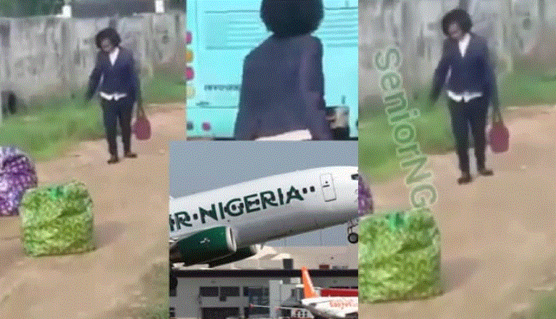 Lady runs mad shortly after she got to the airport ready to travel (VIDEO)